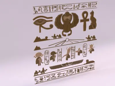 Egyptian Symbols - 039 Low-poly 3D model