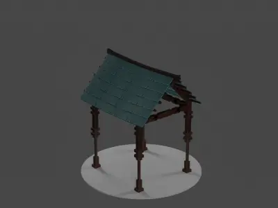 THE HALFWAY HOUSE GAME READY STYLIZED Low-poly 3D model