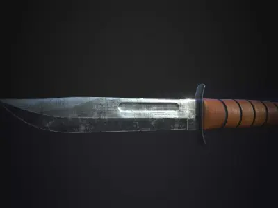 Combat KaBar Knife 3D model