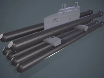 9K121 Scallion Rocket Launcher Low-poly 3D model