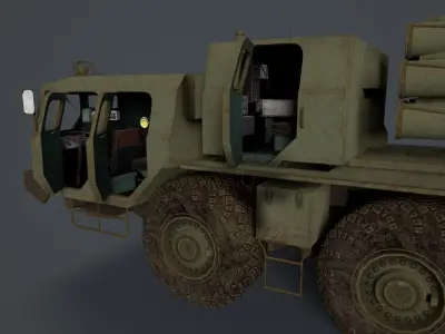 BM 30 Tornado-S and BM30 Smerch  9A52 Low-poly 3D model