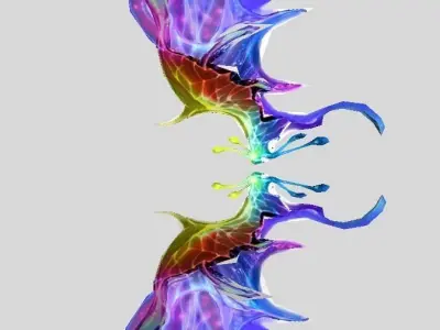 Rainbow Wing Low-poly 3D model