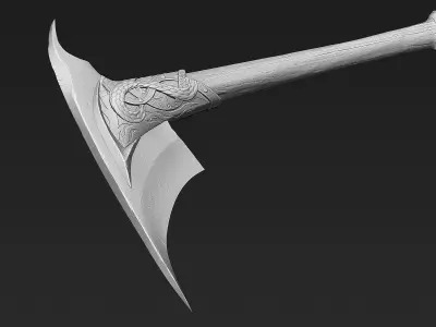 Zbrush Battle Axe 04 3D model