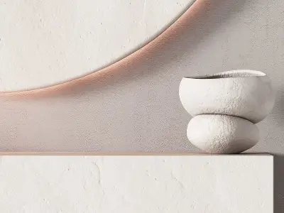 291 fireplace area decorative wall 09 minimal modern classic 00 3D model