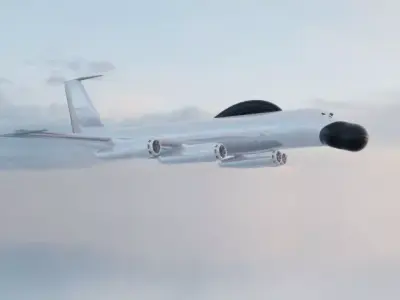 EC-135E Style Military Jet - Custom 1950s Transport Low-poly 3D model