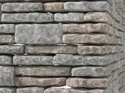 Brick rock facture many part 3D model