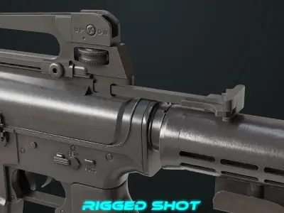 Machine Gun 09 Black All PBR Unity UE Textures Low-poly 3D model