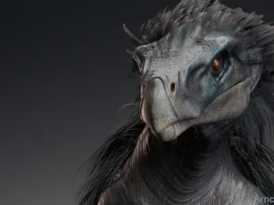 Dinosaur Therizinosaurus Real Dinosaur Series Low-poly 3D model