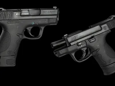 Game Ready MP Shield 9mm Low-poly 3D model