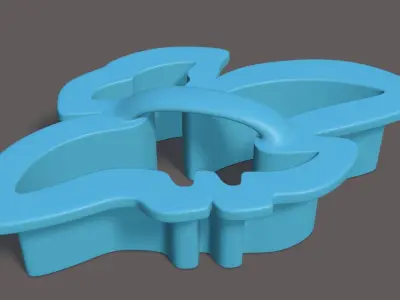 Set Of 7 Dinosaur Cookie Cutters 3D model