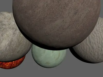 4K Fictional Planets Low-poly 3D model