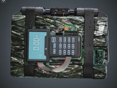 C4 RDX Bomb Low-poly 3D model