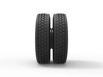 Rear custom wheel of semi truck Version 2 Scale 1 to 25 3D print model