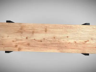 Simple Bench  Low-poly 3D model