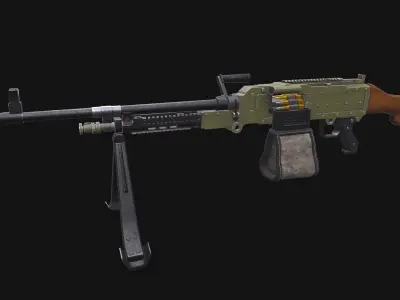 KSP 58 Machine Gun Low-poly PBR Low-poly 3D model