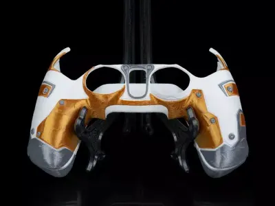 PS5 Controller Shell STL Futuristic Armor Sci Fi Design 3D print model