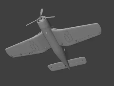 F4U Corsair WWII Fighter Aircraft Low Poly 3D Model 3D model