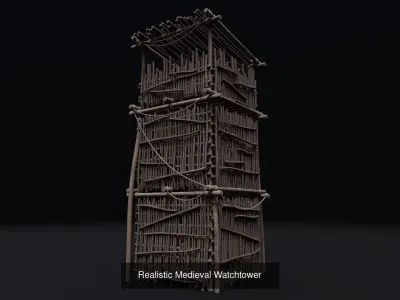 Realistic Medieval Watchtower Pack 3D Model Collection