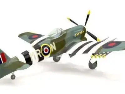 plane british air force spitfire 3D model