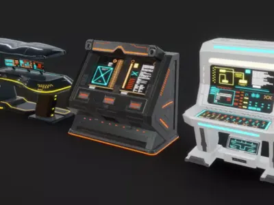 SciFi Terminals 21 Low-poly 3D model