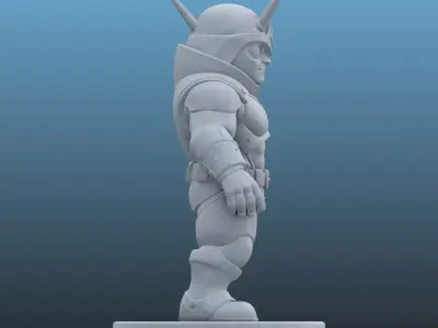 Stylized Space Hero - Chibi Warrior Mini 3D Print Model PM-111 3D print model