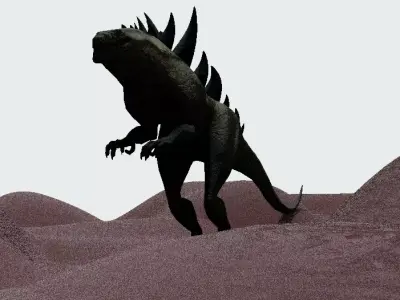 Zilla and sand rigged 3D model 3D model