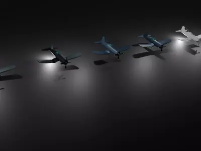 F4U-4 LOW-POLY Free low-poly 3D model