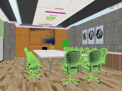 Modern Office Meeting Room Low-poly 3D model