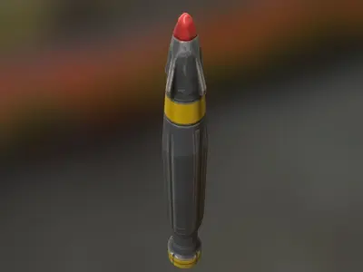 Rocket launcher in sky Low-poly 3D model