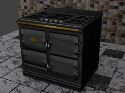 vintage style kitchen Free low-poly 3D model