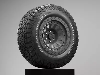 BF Goodrich AT KO2 Offroad Tire 3D Model 3D model