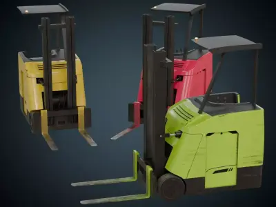 Forklift 2B Low-poly 3D model