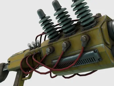 Low-Poly Tesla Rifle With PBR Materials Low-poly 3D model