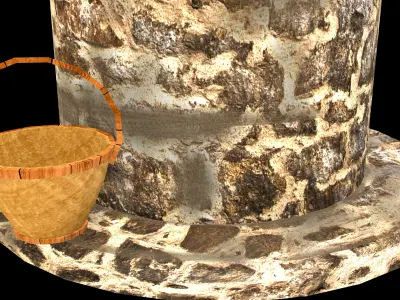 Medieval Well Lowpoly Low-poly 3D model