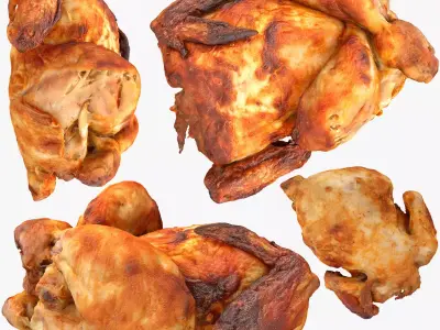 Grilled chicken Low-poly 3D model