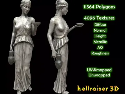 Victorian Statue - PBR - Textured Low-poly 3D model