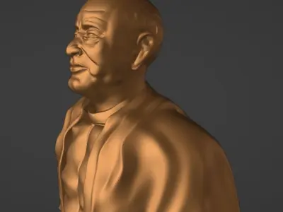 Statue of Unity or sardar patel Low-poly 3D model