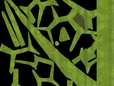 3D Utricularia model branch of plant Low-poly 3D model