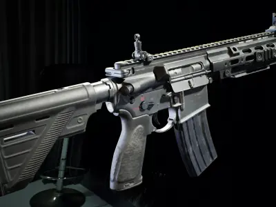 PBR - HK 416 Assault Rifle  - Game-Ready 3D Asset Low-poly 3D model