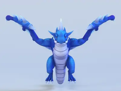 Cartoon Dragon Low-poly 3D model