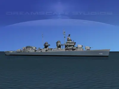 Fletcher Class Destroyer DD-498 USS Philip 3D model