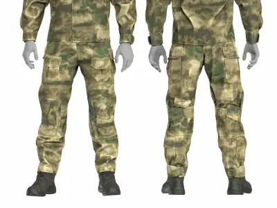 Tactical Combat Uniform in 8 Camo Low-poly 3D model
