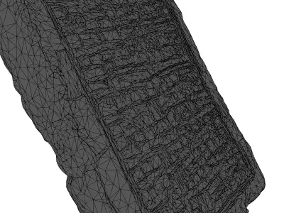 Ancient Stone Tablet with Inscriptions Low-poly 3D model