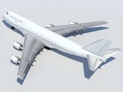 B747-400 static low poly Low-poly 3D model