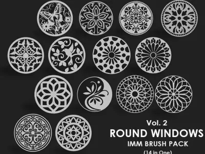 Round Window IMM Brush Pack 14 in One Vol 2 3D model