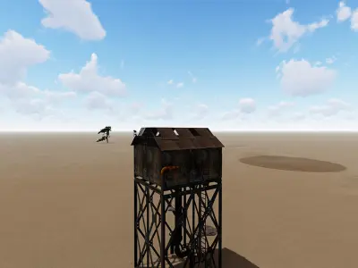 Post-Apocalyptic Gas Station 3D model