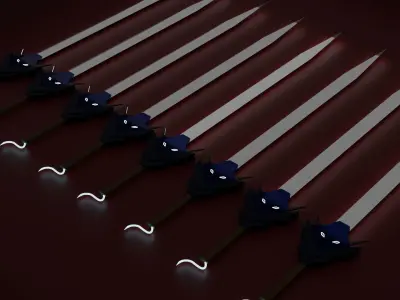 Dragonoid Sword Low poly and high poly Low-poly 3D model