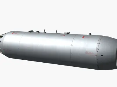 B8V1 Soviet 80mm Rocket Pod PBR Game Model Low-poly 3D model
