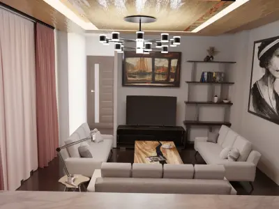 Scandinavian 3-seater sofa Free 3D model