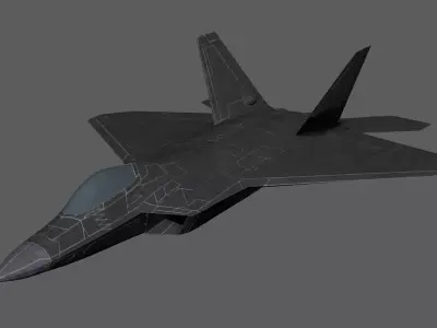 F-22 UDIM 4k Textures Low-poly 3D model